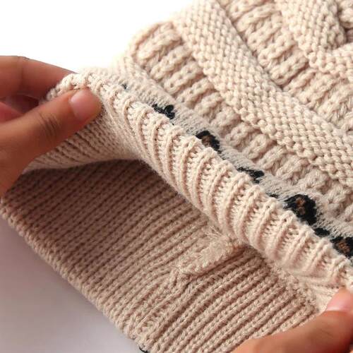 10 Colors Leopard Beanie Women Stretch Knitted Crochet Beani
