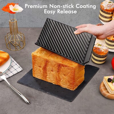 Pullman Loaf Pan Non-Stick Coating Bread Toast Box Bakeware