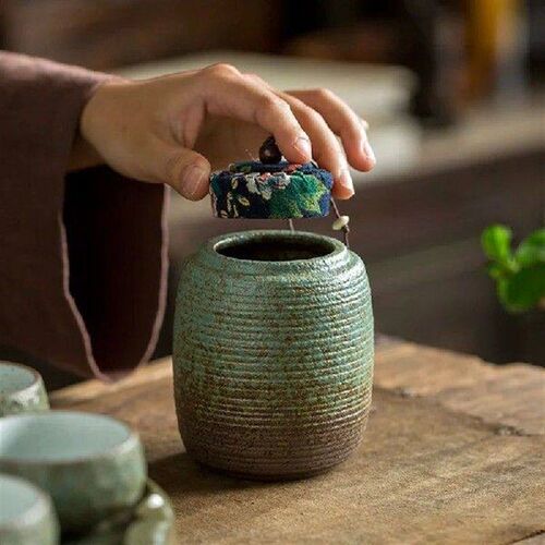 Retro Outfit Tea Jar Small Mini Tea Package Box Ceramic
