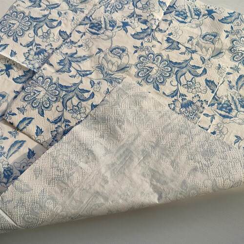 Blue Flower Paper Napkins Decoupage 青花瓷蝶骨巴特印花餐巾纸