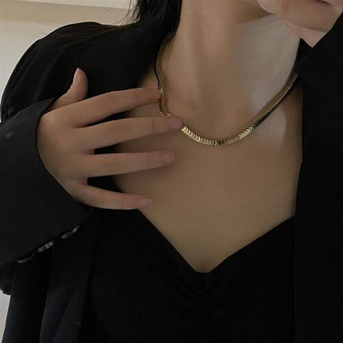 ins style all-match stacking textured metal thick chain high