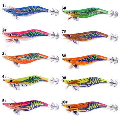 3.5 Pesca Squid Jigging Lure Wood Shrimp Jig Hook Artificial