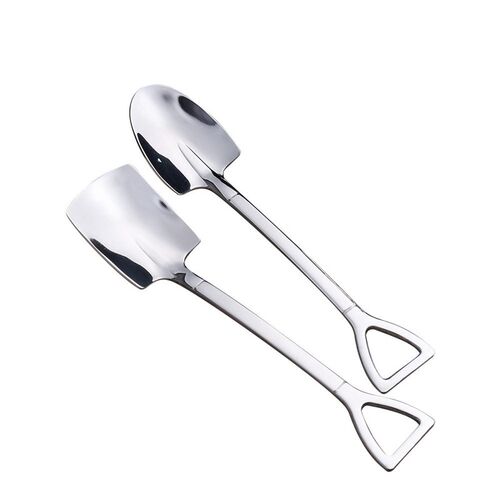 2PCS/set Stainless Steel Iron Shovel Spoon Coffee Ice Cream