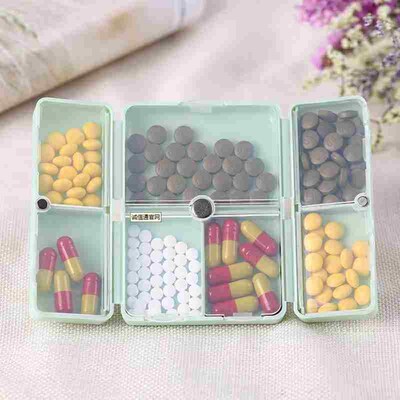 Magnetic Supplement Pill Box Organizer Tablet Storage Case P