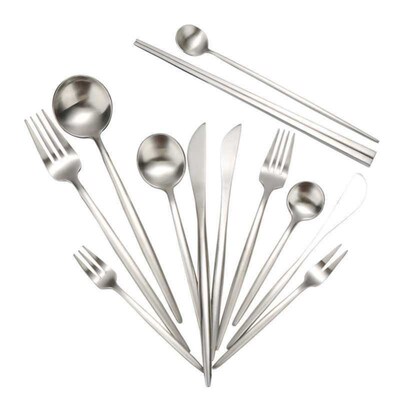 Cutlery Set Chinese Korean Chopsticks Sticks Fork Spoon