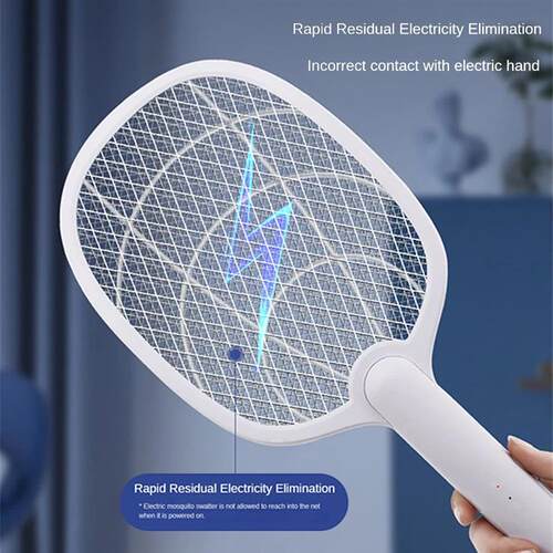 2 IN 1 Electric Mosquito Swatter Mosquito Killer 2500V USB R