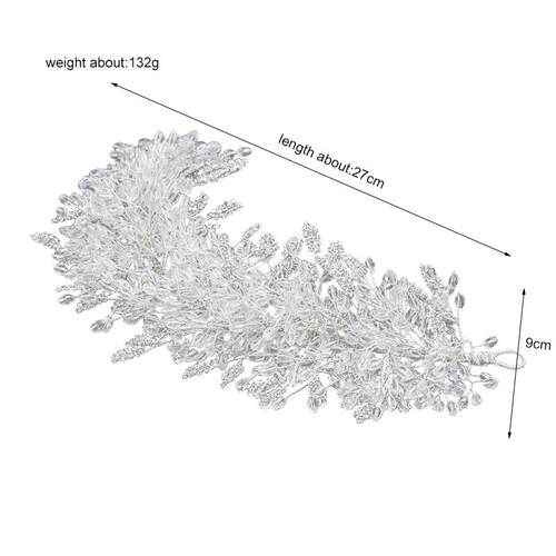 Baroque women white crystal handmade beaded rhinestone brida