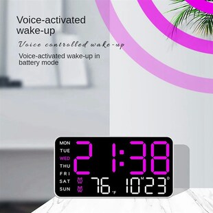 Clock Voice Large Wall Temperature Display Date Digital Week