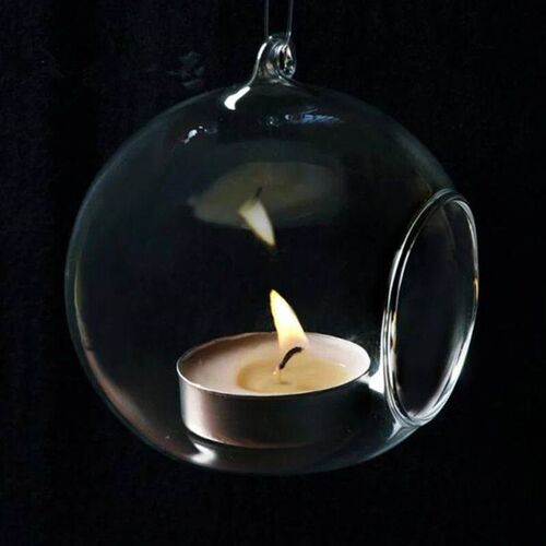 Diameter 6/8/10cm Tea Light Holder Crystal Glass Hanging Can