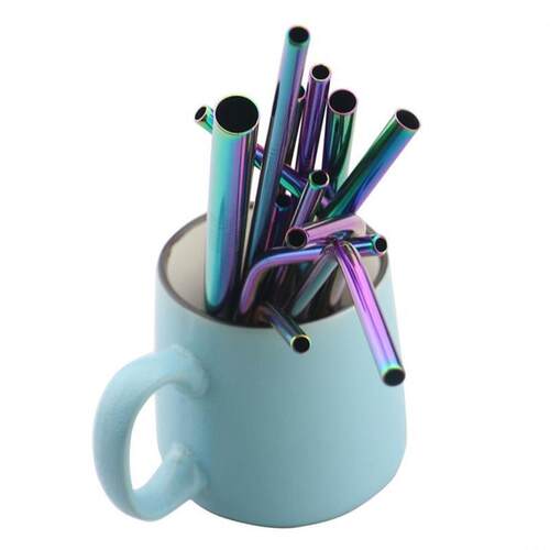 Metal Drinking Straw  Stainless Steel Colorful Straws Reusab