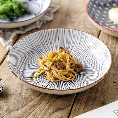 7 Inch Round Ceramic Plate, Nordic Style for Cake Dessert