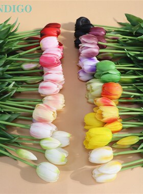 Silicone Tulip (3 Flowers+2 Bud) Bouquet Real Touch High Qua