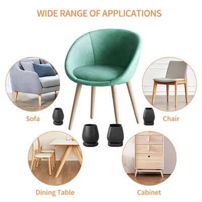16PCS Felt Chair Leg Caps Silicone Table Feet Protectors Squ