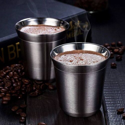 80ml Double Wall Stainless Steel Espresso Cup Insulation Nes