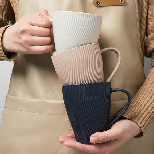 milk tea glass ceramic coffee mug cup cute cartoon spoon杯子