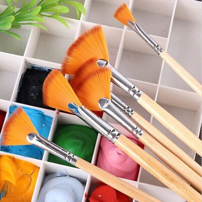 32Pcs Paint Brush Set for Acrylic Painting Premium Nylon Bri