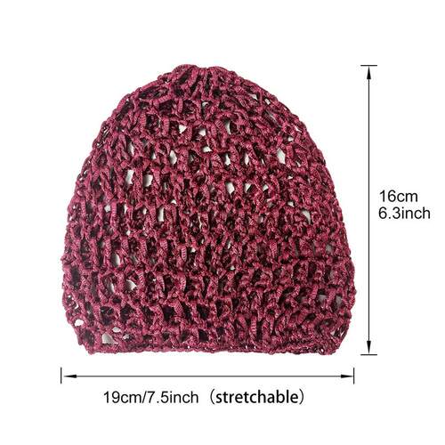Womens Mesh Hair Net Crochet Cap Stylish Bar Hair Net Hand-c