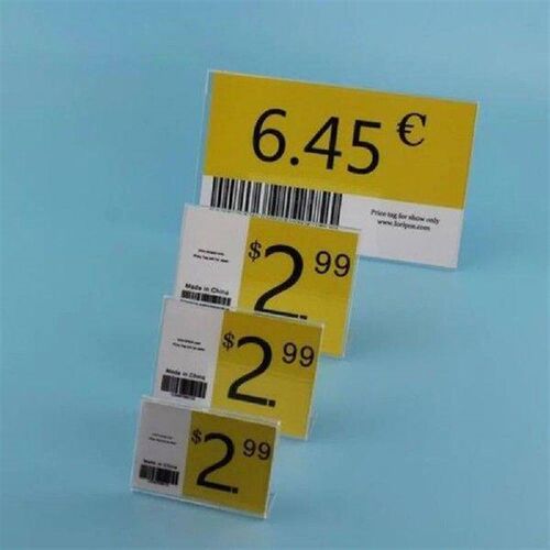 6pcs Acrylic L-shaped Clear Plastic Desk Sign Label Frame