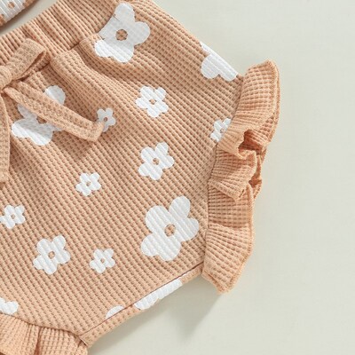3pcs Floral Newborn Clothes Set For Baby Girls Summer Outfit