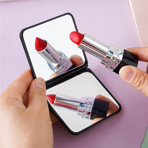 Portable Mini Makeup Mirror - Double-Sided, Compact, and Fol