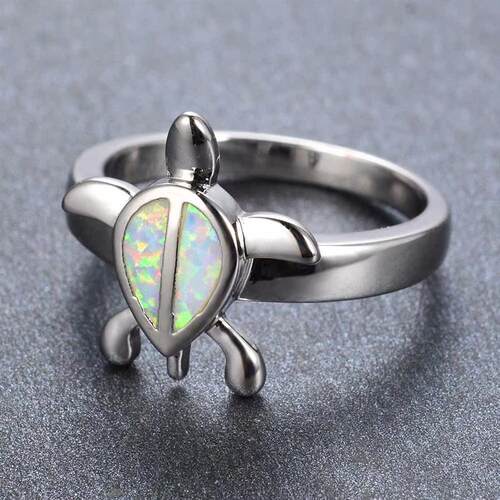 Elmosa fashion turtle opal ring female fashion ins niche des