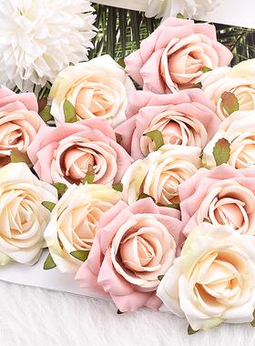 30pcs 6-7cm White Rose Artificial Silk Flower Heads Decorati