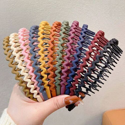 Elegant Solid Color Wave Hairbands For Women rendy Toothed N