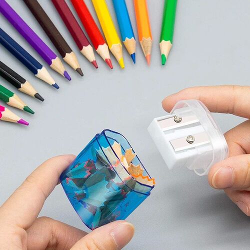 4pcs Pencil Sharpeners Small Manual Double Hole Pencil with