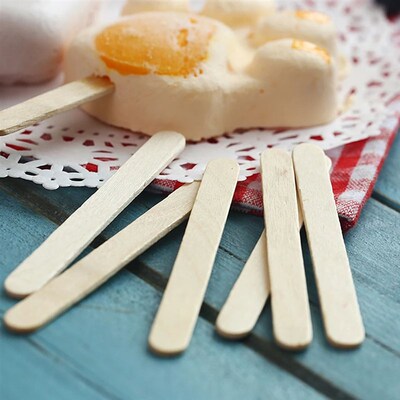 100pcs Natural Wooden Ice Cream Popsicle Sticks Wood Stick I