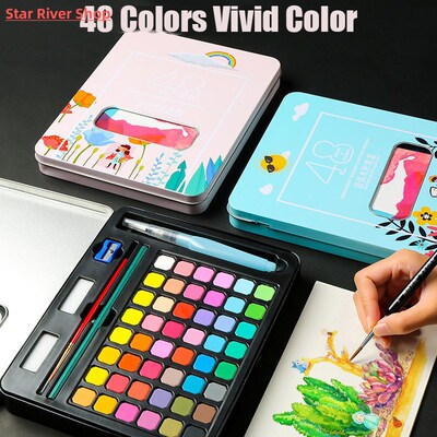 63 Pcs Professional Watercolor Paint Set 48 Colors Painting