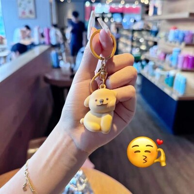 Couples magnetic line puppy keychain will never leave, cute