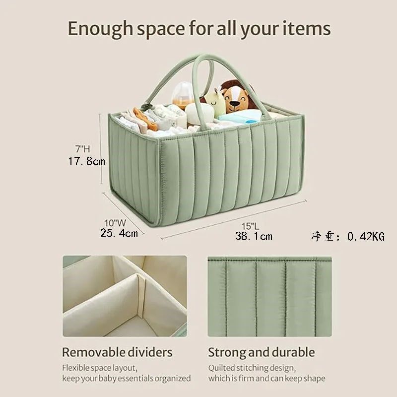 Foladable Mommy Bag Baby Diaper Bag Diapers Caddy Organizer - 实物图