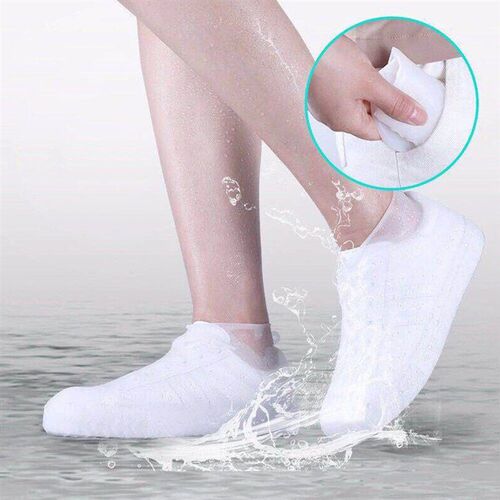 1Pair Reusable Waterproof Rain Shoe vers Silicone Outdoor Ra