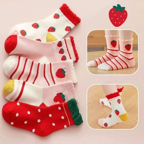 5Pairs Children Socks Autumn and Winter Boys Mid Length Sock