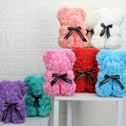Romantic Valentines DayCreative Eternal Flower Rose Bear Ch