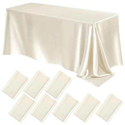 Rectangle Wedding Satin LargeTablecloth Bright Smooth Silk T