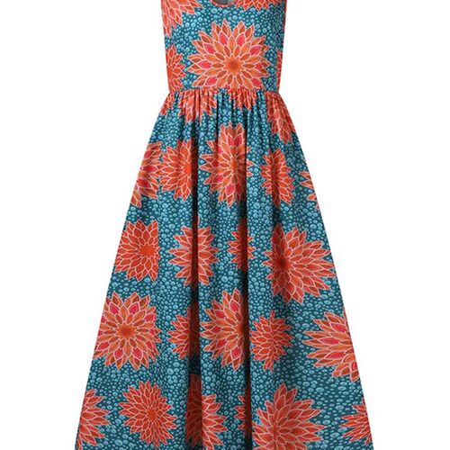 VONDA Summer Sleeveless Sundress Bohemian Women Maxi