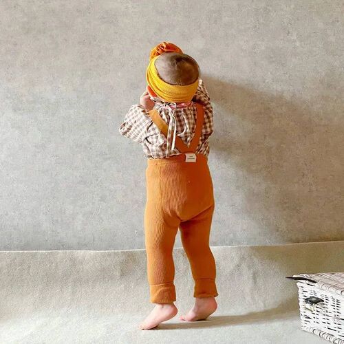 Infant Baby Girl Boy Suspender Leggings High Waist High Elas