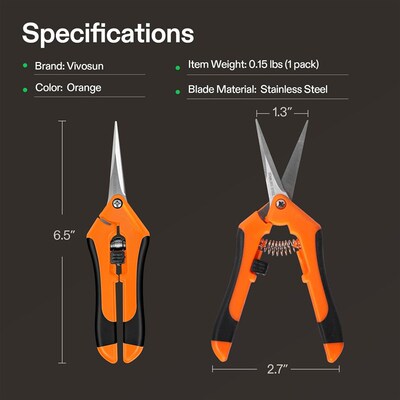 Gardening Scissors Pruning Shears Snips with Spring Loaded