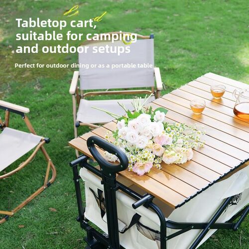 Camping cart outdoor folding trolley trolley picnic cart