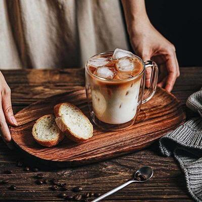 Glass Double Walled Heat Insulated Tea Cup coffee mug
