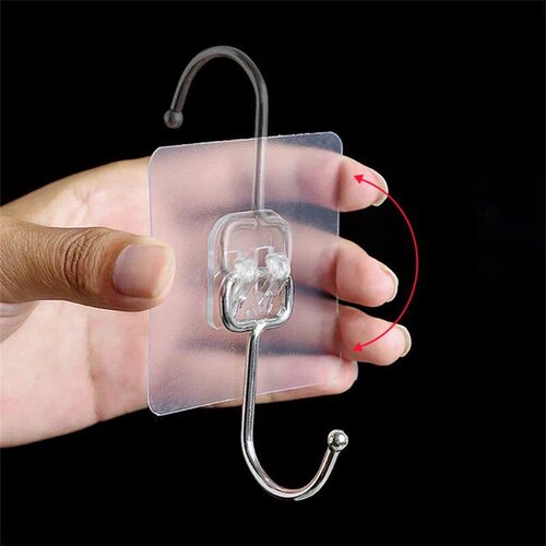 Big Size Hook Self-Adhesive PVC Stainless Steel Transparent