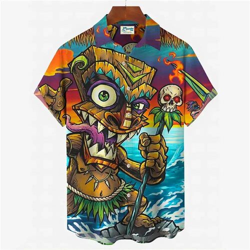 2023 Mens Shirts Sreetwear Beach Male Shirt Short Sleeve Eu