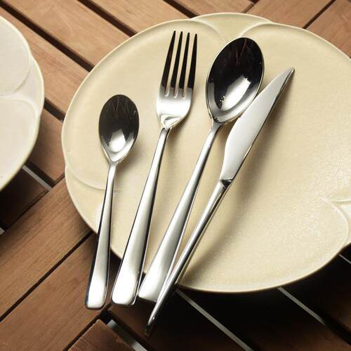 Square Handle Mirror Cutlery Set Stainless Steel Knife Fork