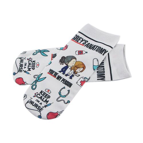 Doctor Nurse Print Greys Anatomy Cotton Socks Casual Cr