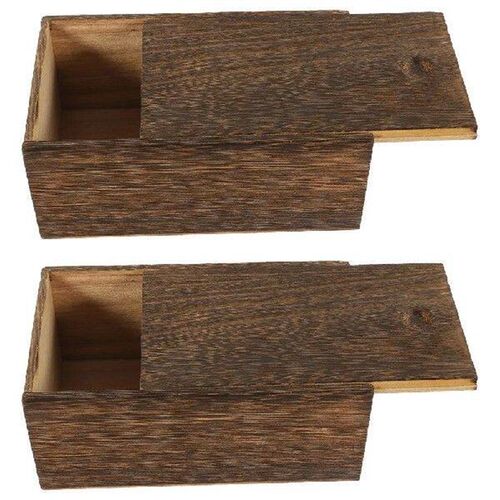 2 Pcs Ring Wooden Drawer Storage Bin with Lid Vanity
