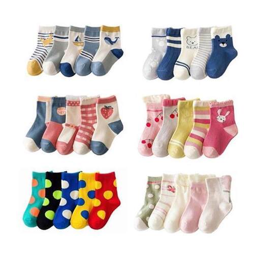 5 Pairs Cotton Kids Socks Warm Winter Socks For Baby Girls C