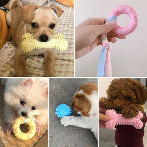 Small Dog Pets Chewing Toy Molar Cleaning Tooth TPR Bite-Res