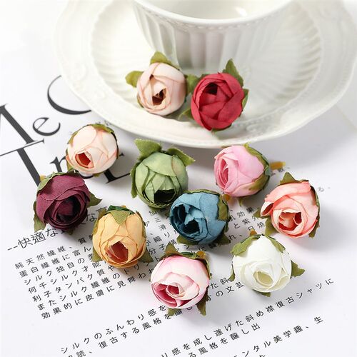 10/50PCs Rose Artificial Flowers Head Silk Fake Flowers For
