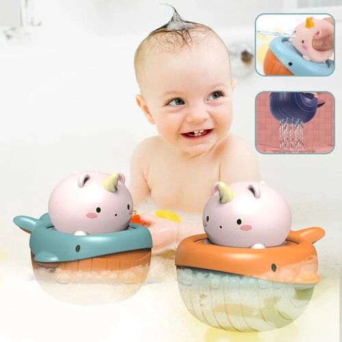 Baby Bath Toys Bathing Ducks Cartoon Animal Whale Crab Swimm
